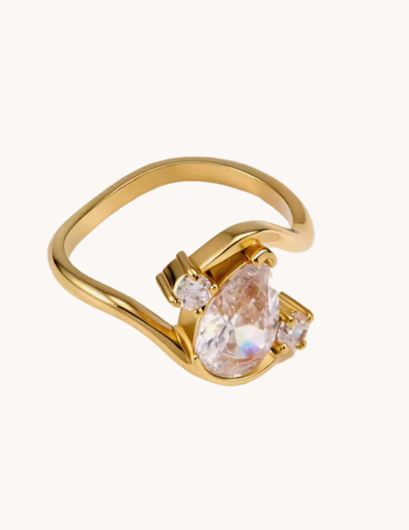 Radiant tear drop Ring