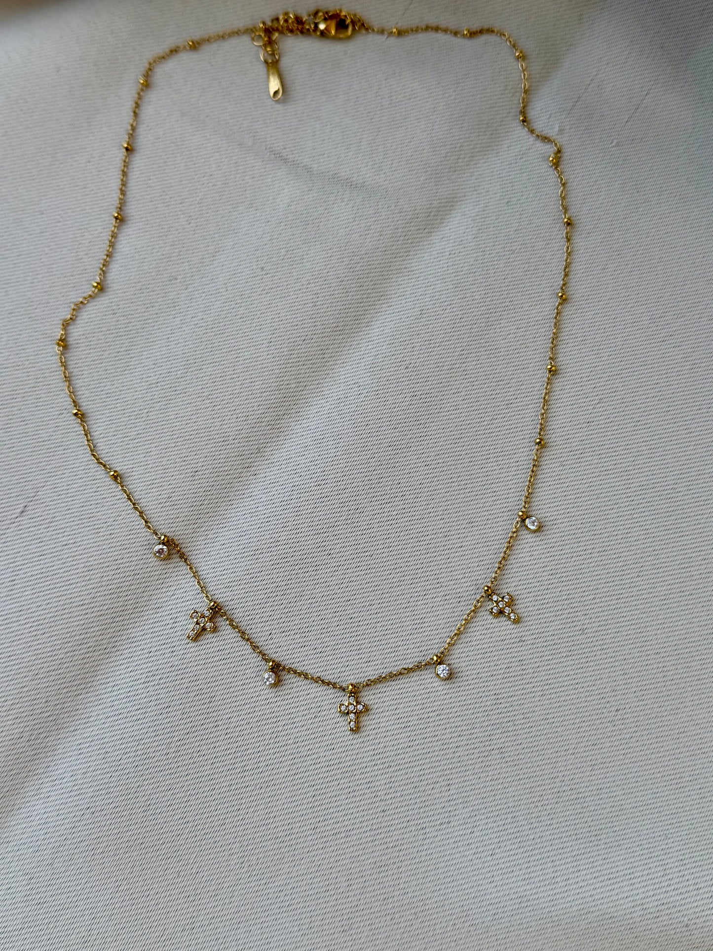 Clear cross necklace