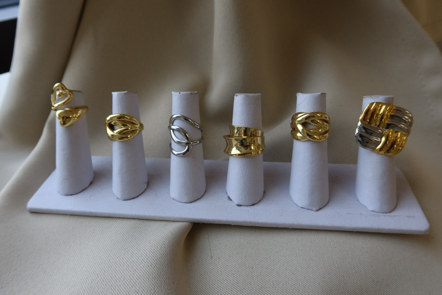 Gold adjustable rings