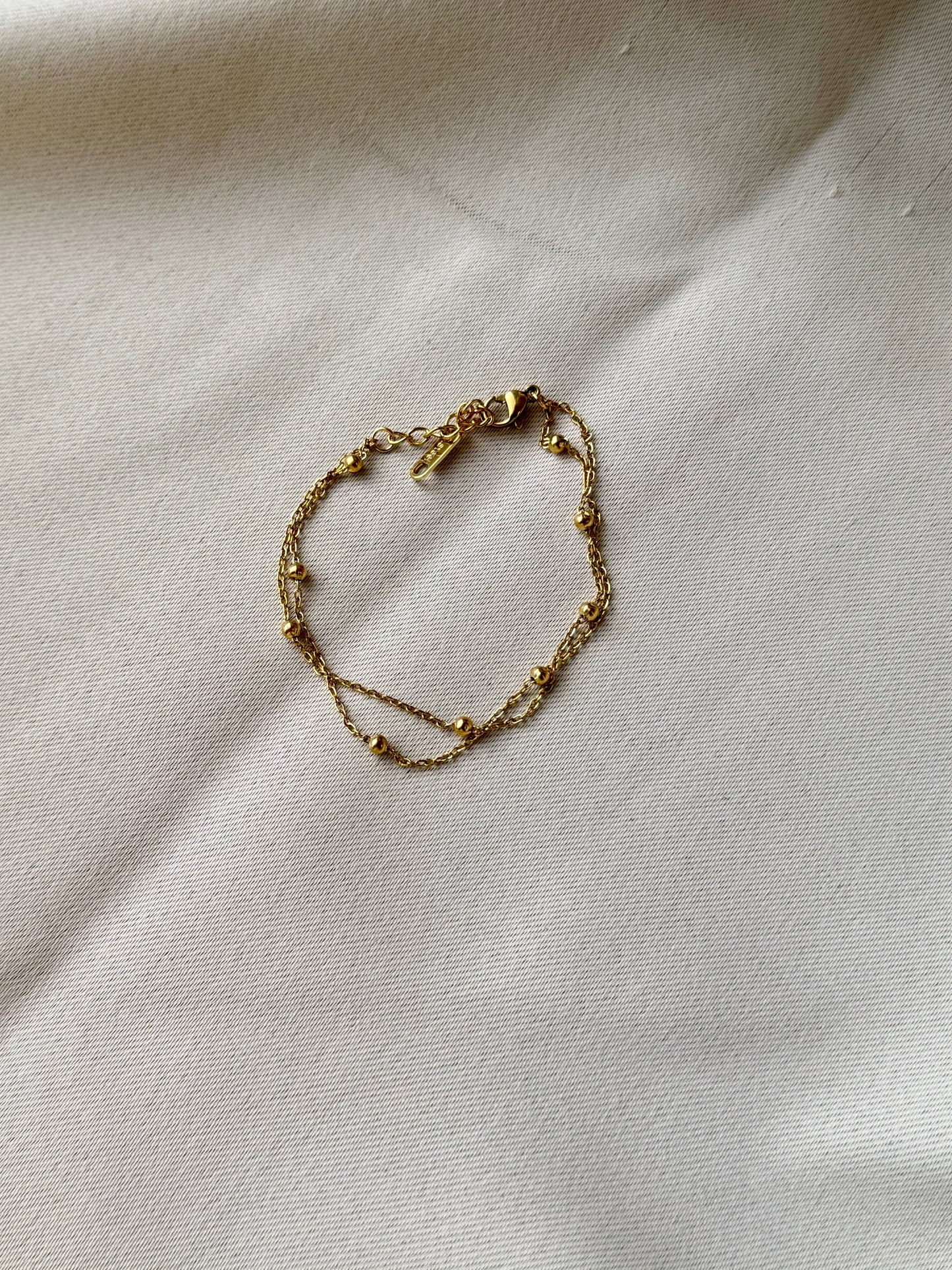 Mini beaded double bracelet
