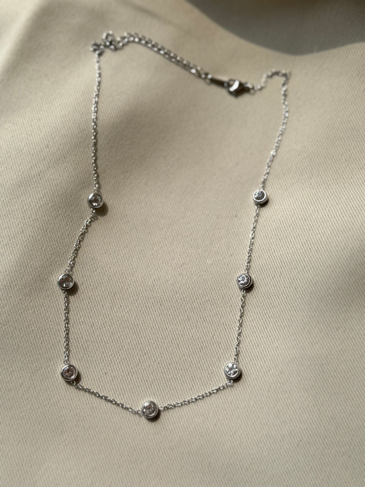 Beaded zirconia necklace