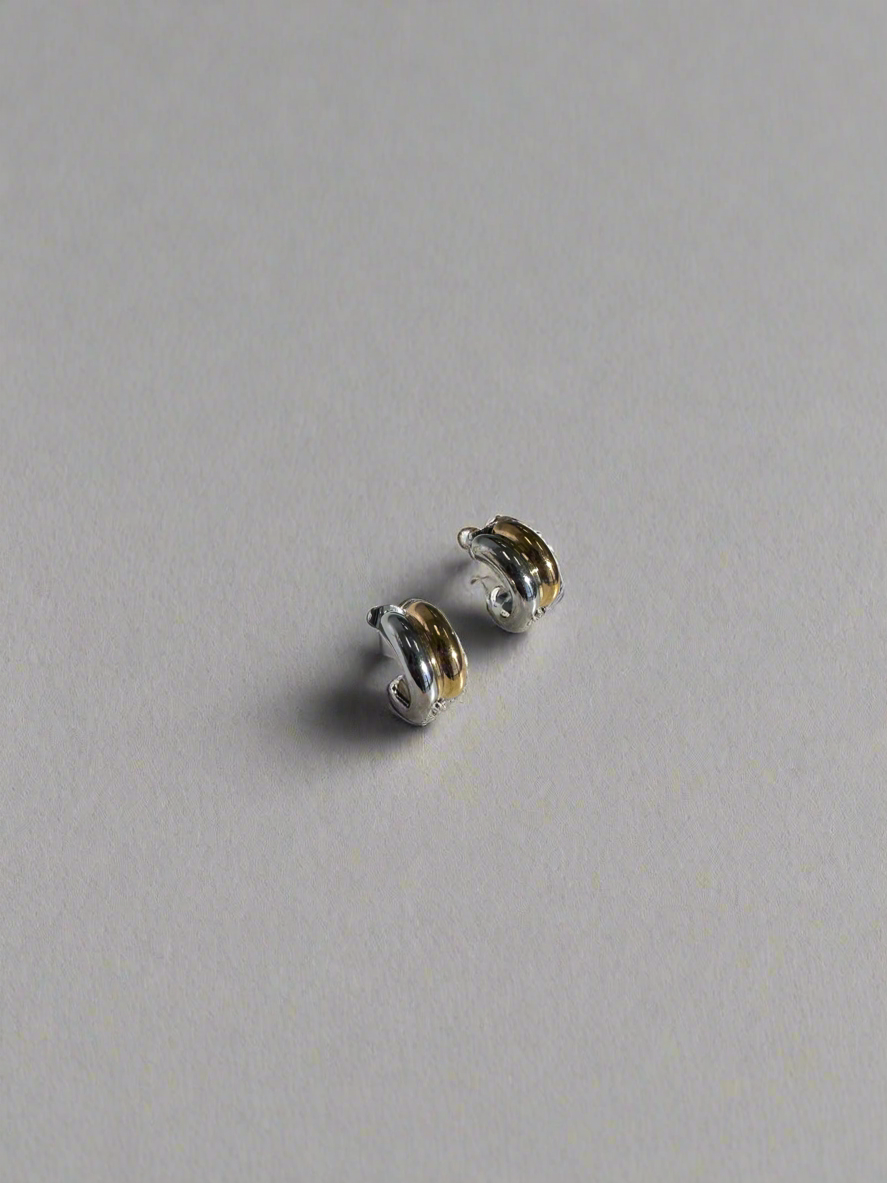 Mini two tone earrings