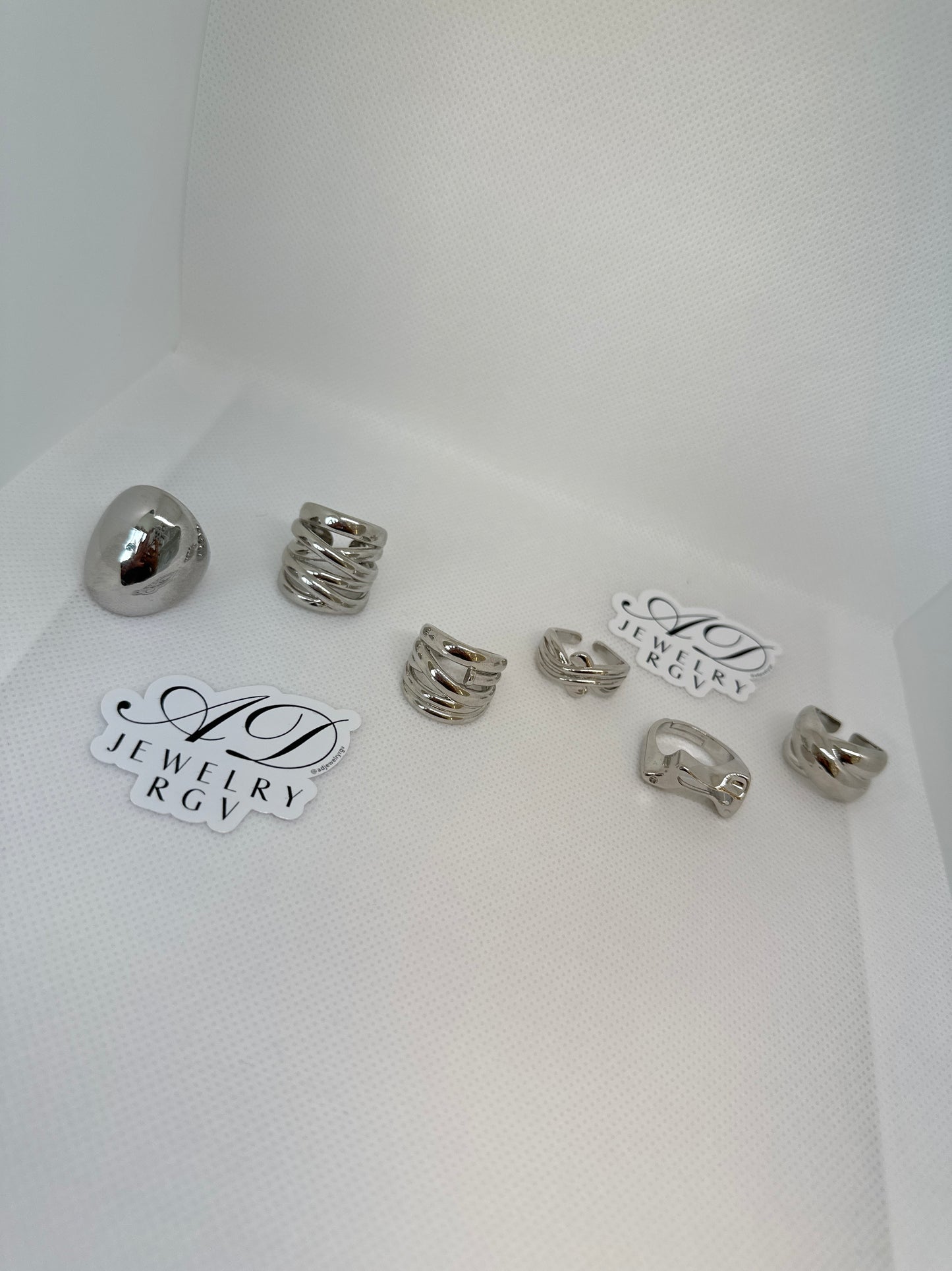 Silver adjustable rings