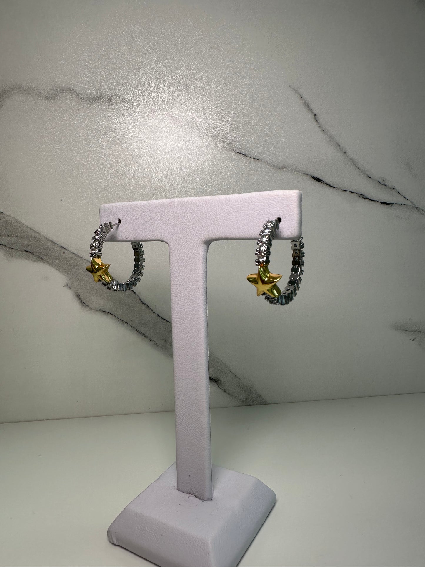 Bicolor with CZ hoops