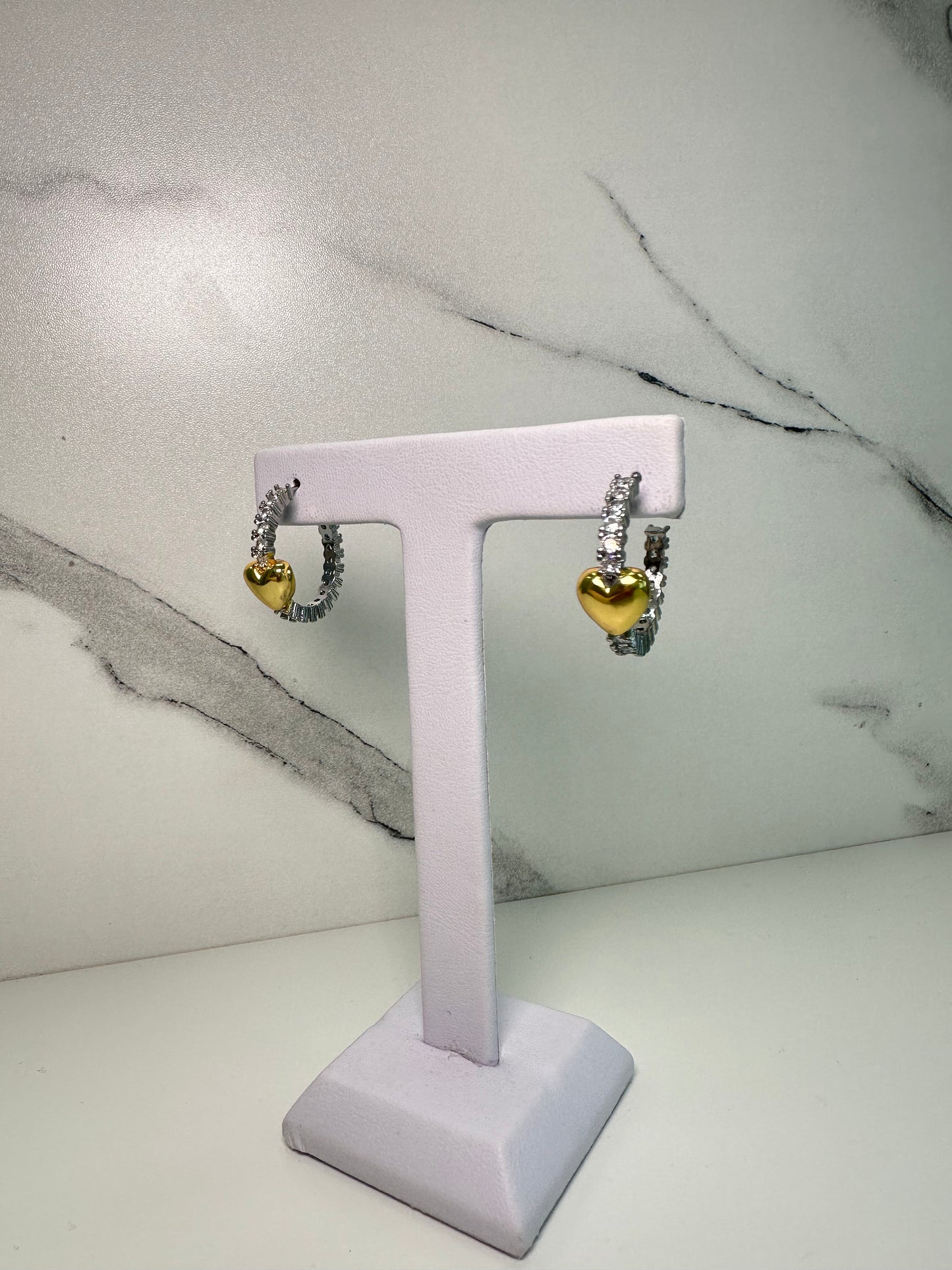 Bicolor with CZ hoops