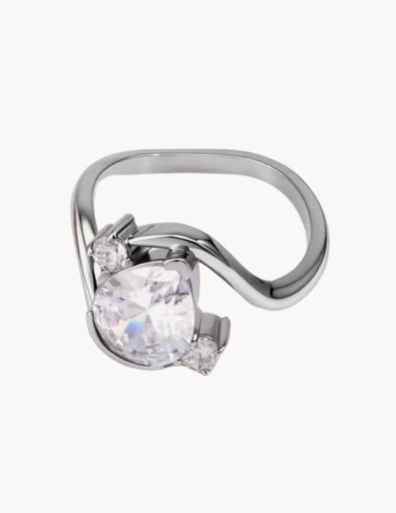 Radiating tear drop ring