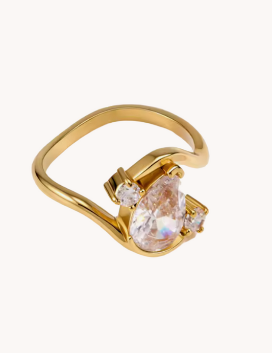 Radiant tear drop Ring