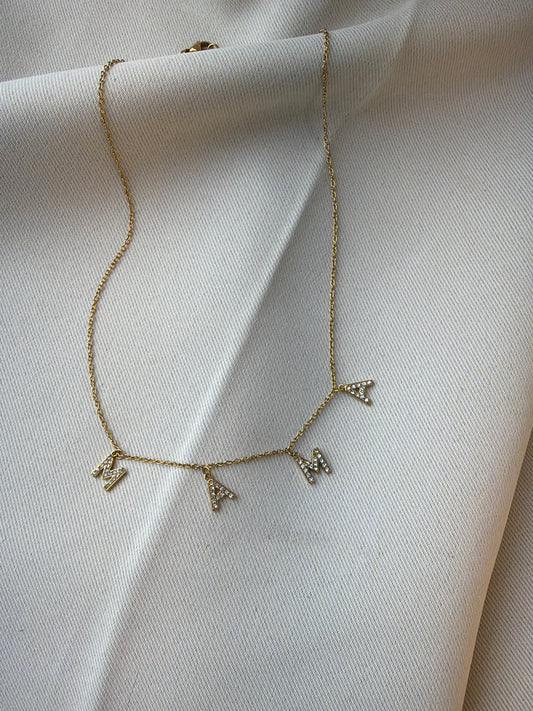 Mama charm necklace