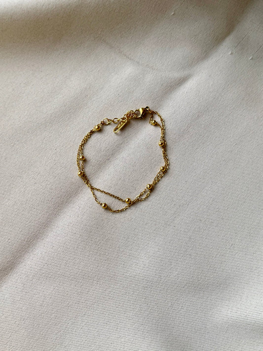 Mini beaded double bracelet