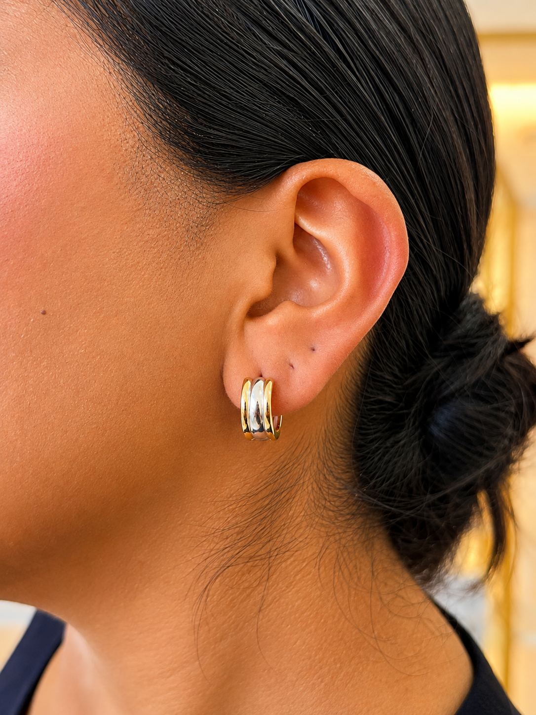 Triple Two Tone Hoops