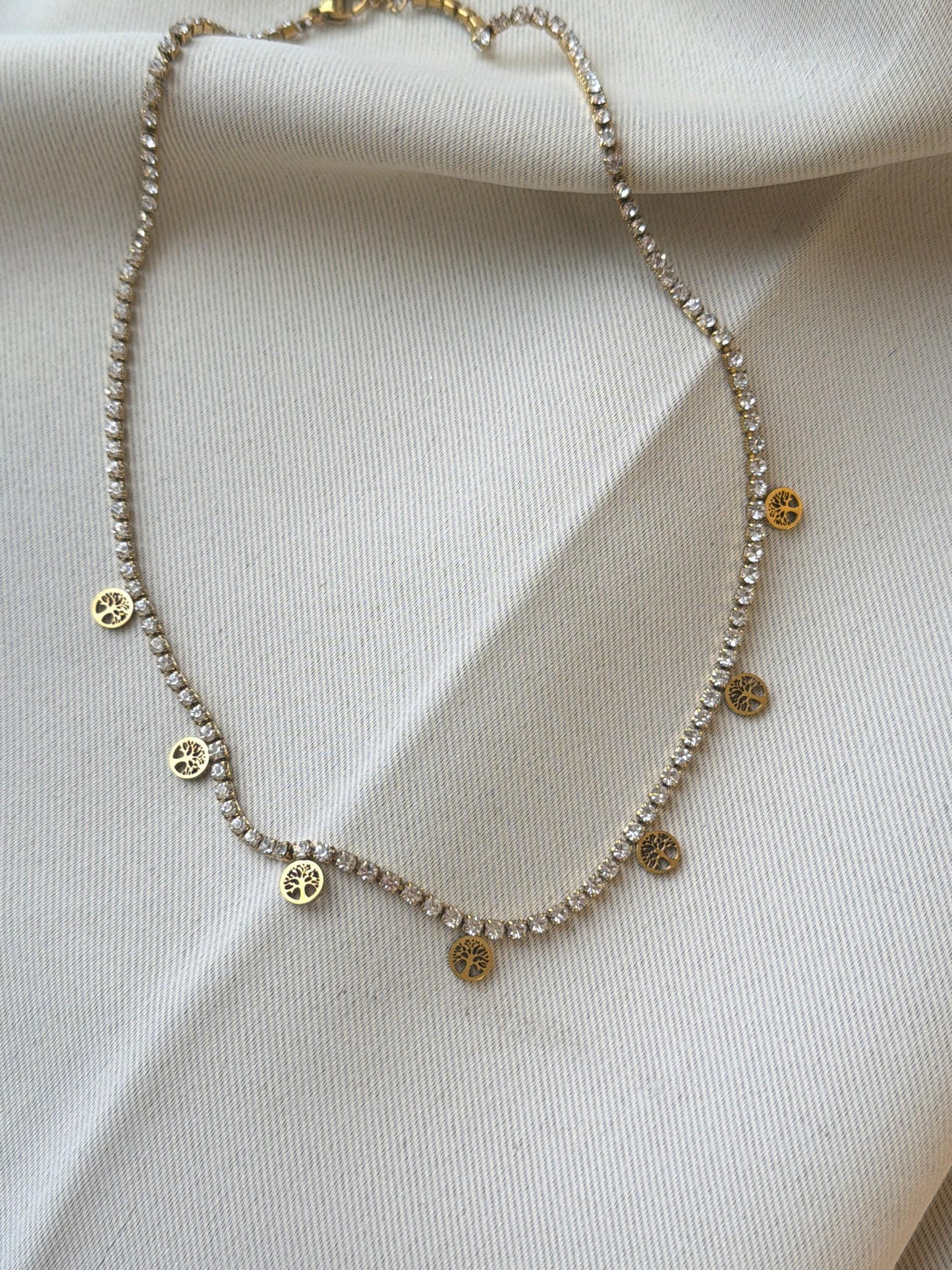 Family tree tennis necklace
