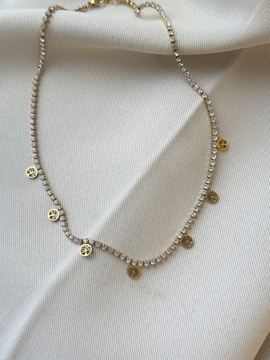 Family tree tennis necklace