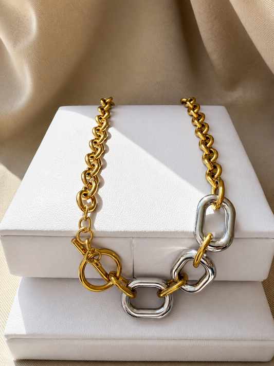 Linked Two Tone Necklace