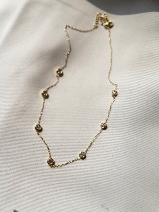 Beaded zirconia necklace