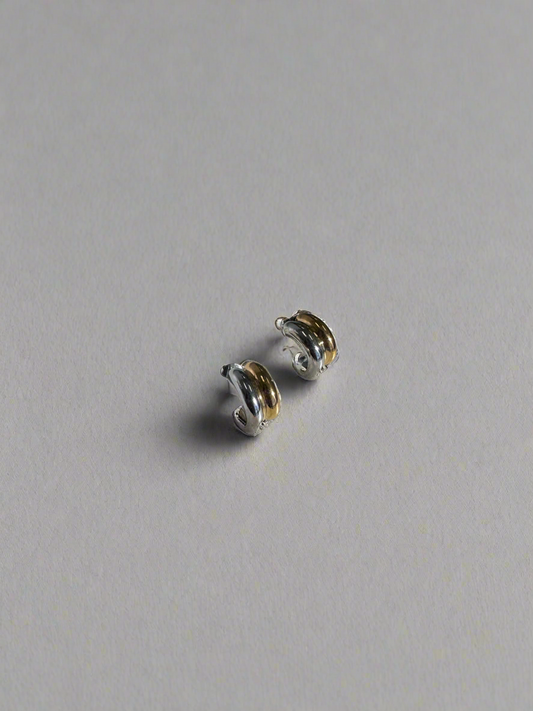 Mini two tone earrings