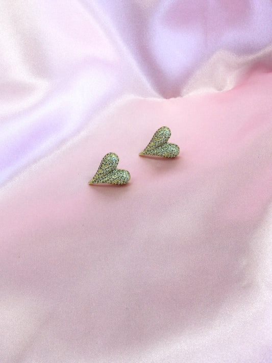 Sparkly heart Studs