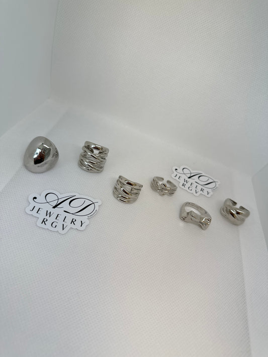 Silver adjustable rings