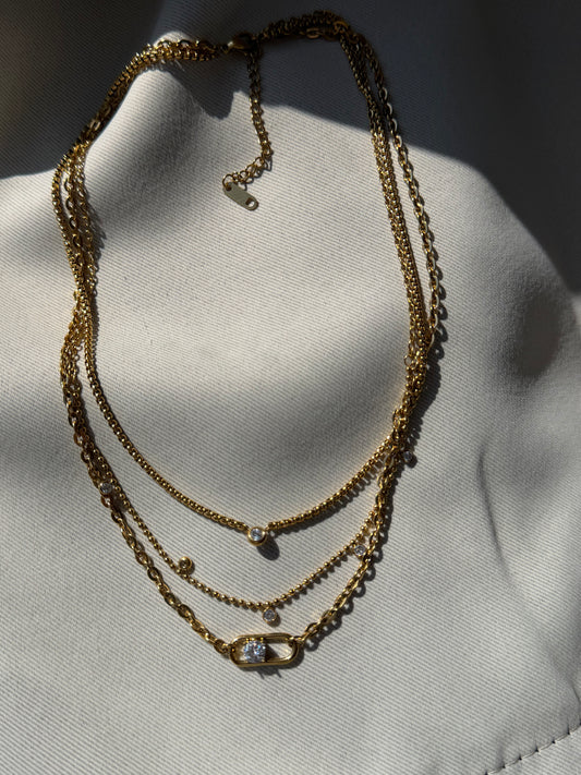Triple Cart Necklace Stack