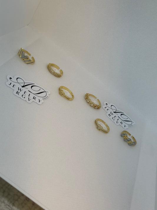 Gold adjustable rings