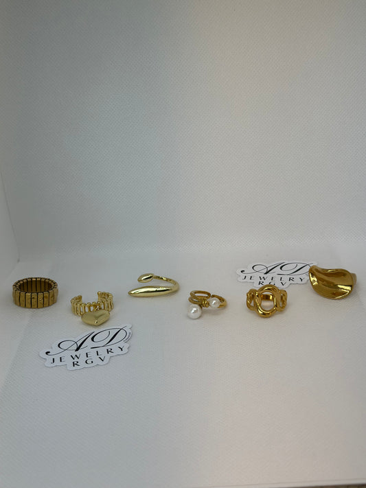 Gold adjustable rings