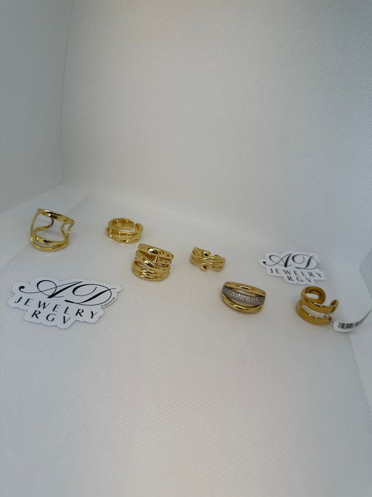 Gold adjustable rings