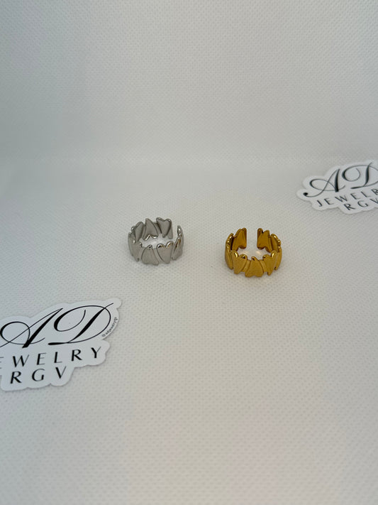 Abstract hearts ring